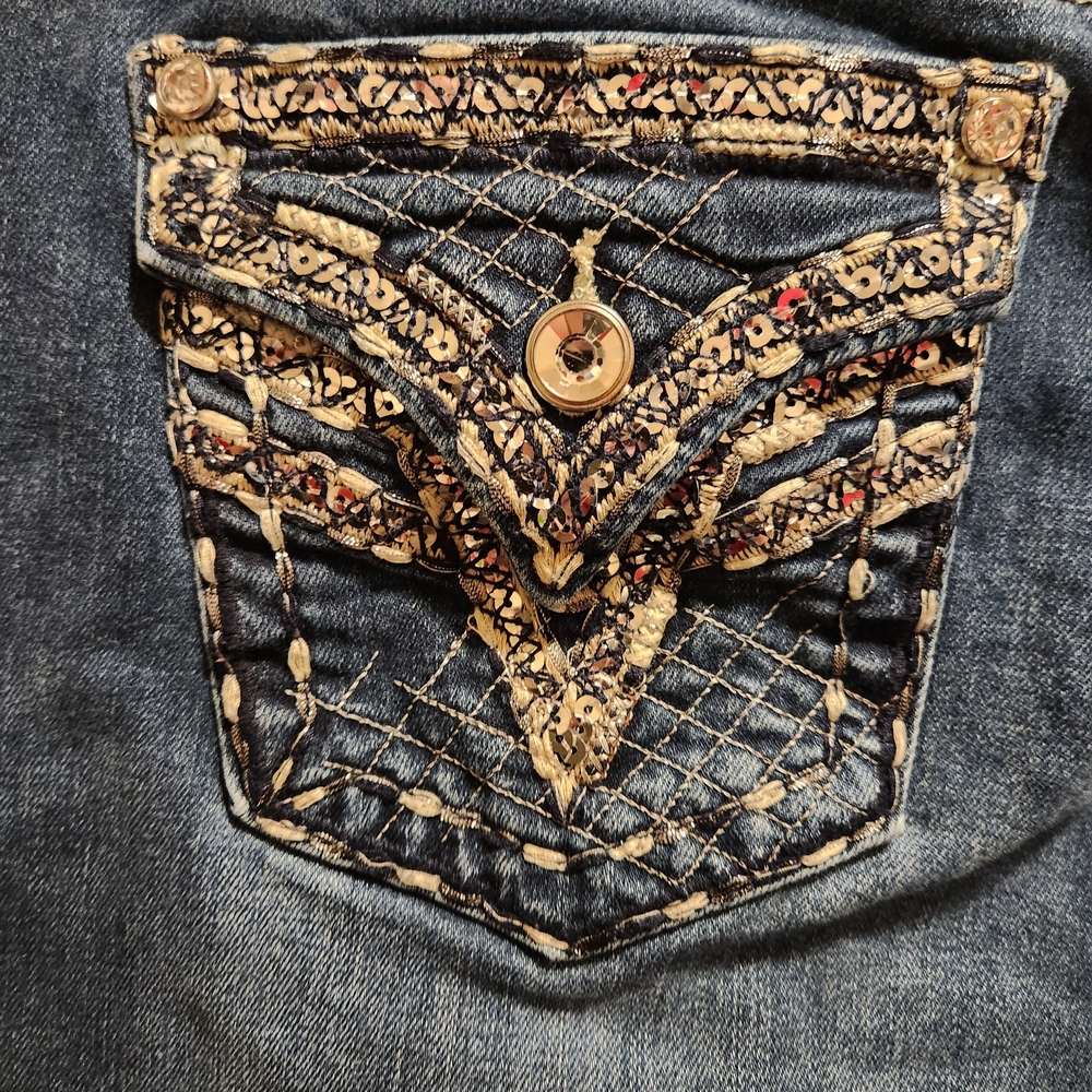 Vigoss Dark Blue Jeans with Gold Accents
